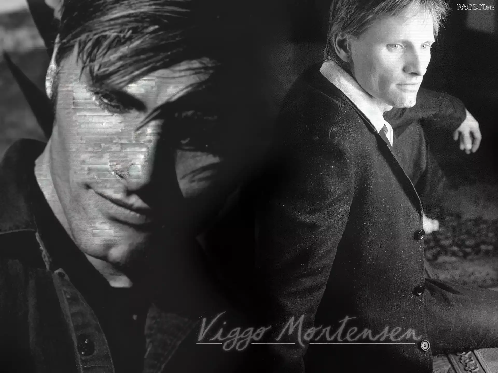 Viggo Mortensen, czarna marynarka
